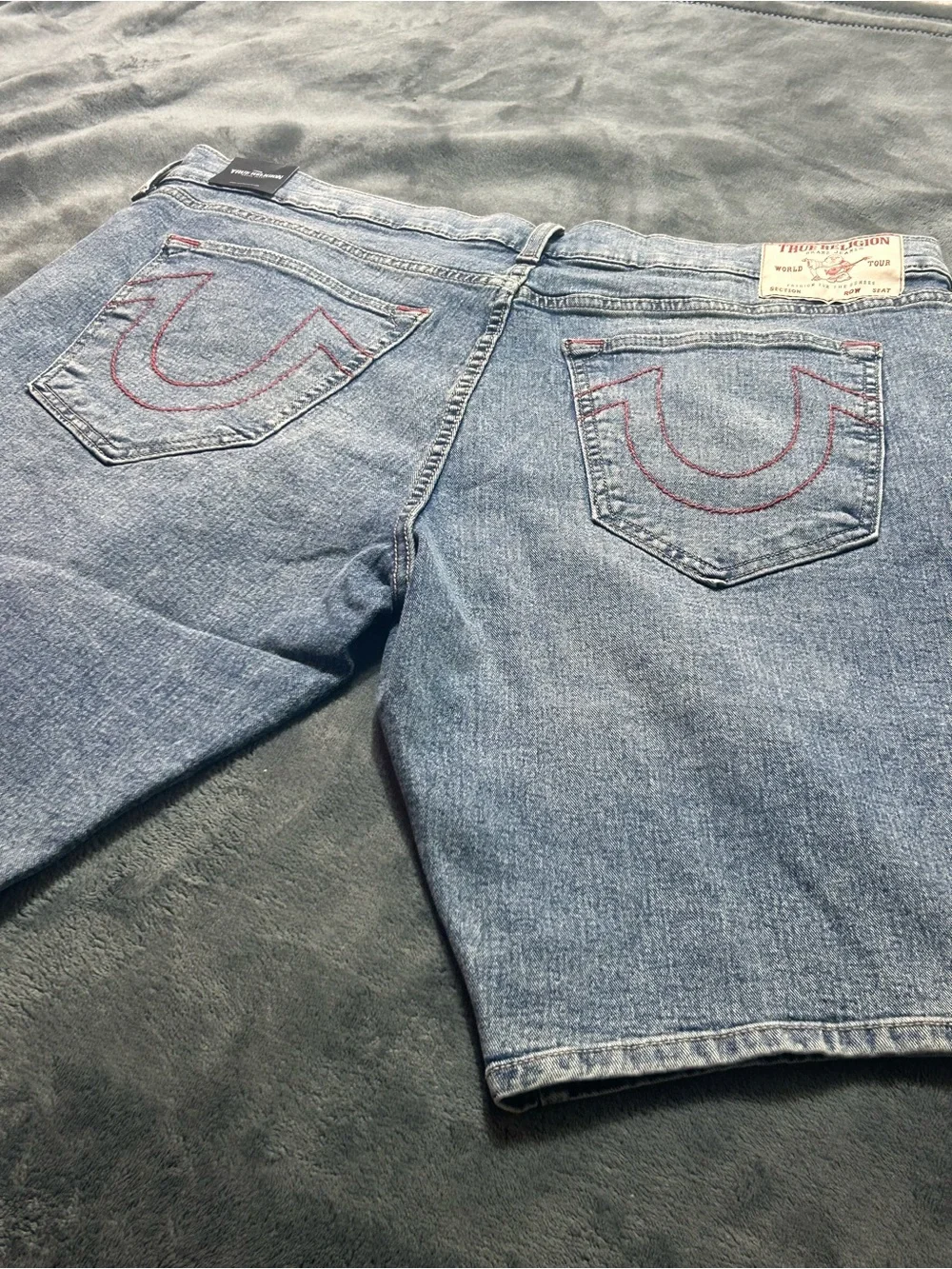 True Religion Light Blue Denim Jean Shorts